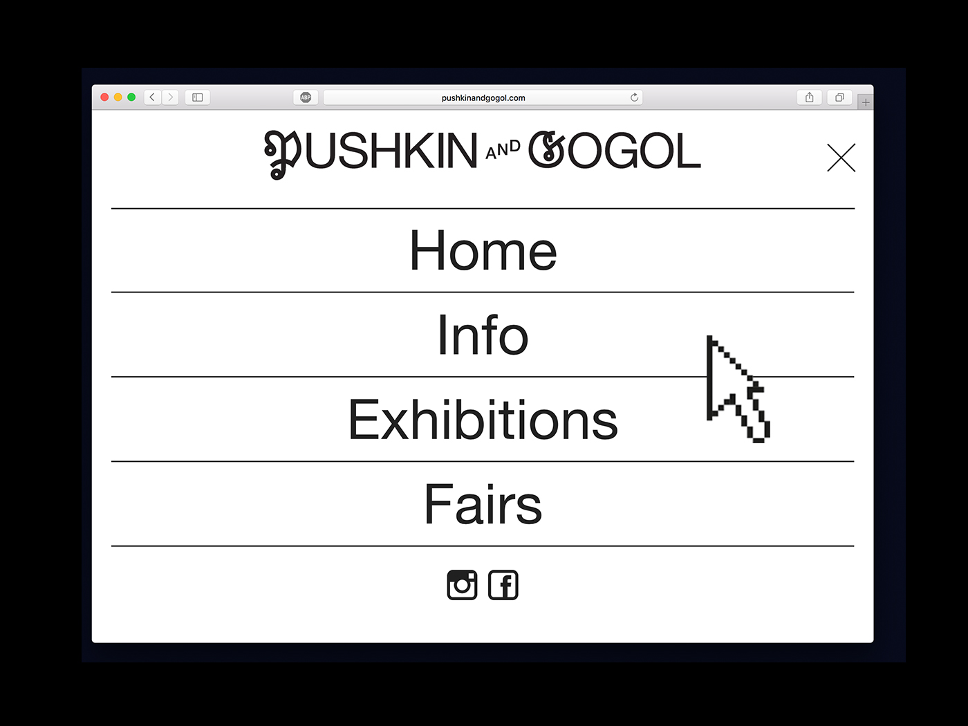 pushkind and gogol contemporary art gallery graphic design website coding javascript lucas hesse